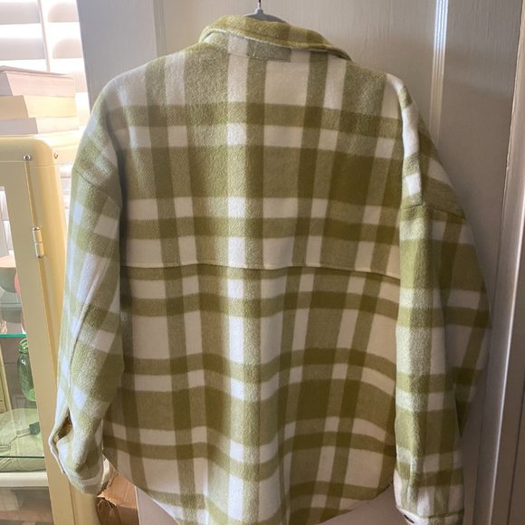 12th Tribe Green Plaid Shacket - Picture 8 of 9